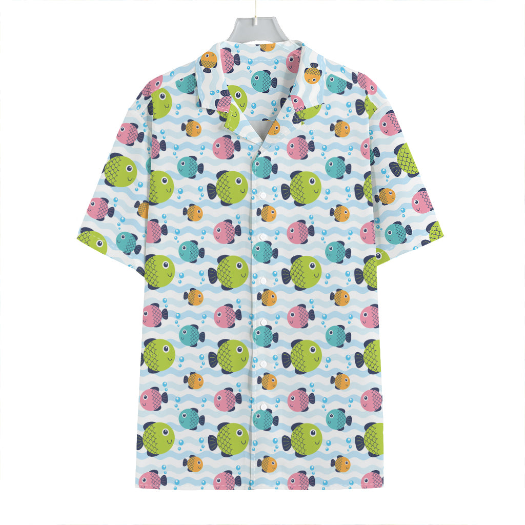 Cartoon Fish Pattern Print Hawaiian Shirt