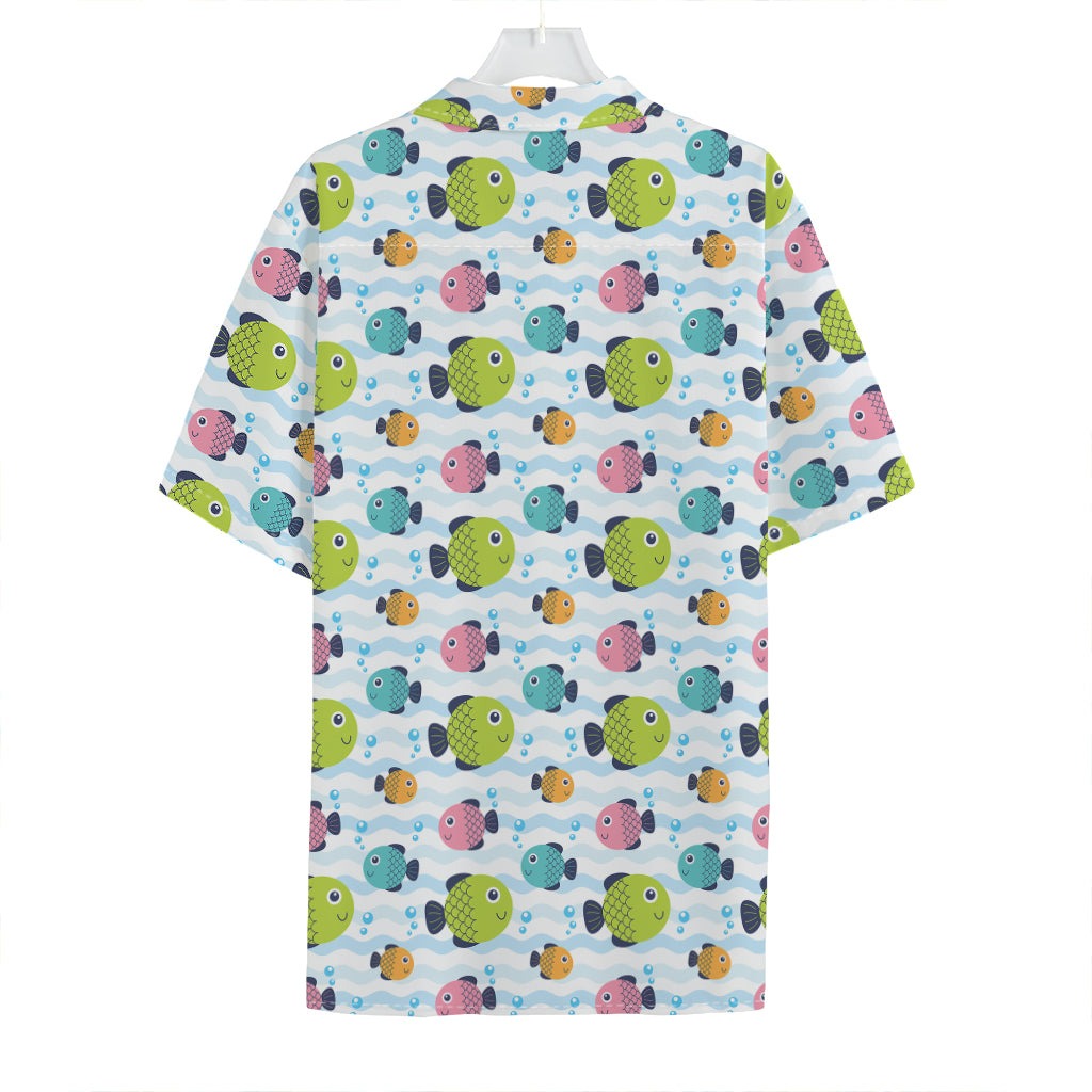 Cartoon Fish Pattern Print Hawaiian Shirt