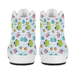 Cartoon Fish Pattern Print High Top Leather Sneakers