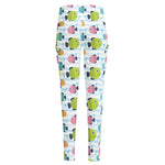 Cartoon Fish Pattern Print High-Waisted Pocket Leggings