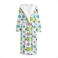 Cartoon Fish Pattern Print Hooded Bathrobe