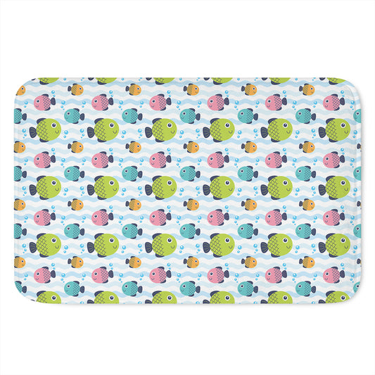 Cartoon Fish Pattern Print Indoor Door Mat