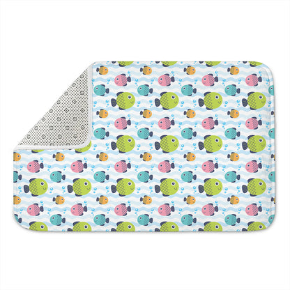 Cartoon Fish Pattern Print Indoor Door Mat