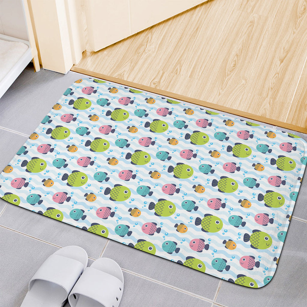 Cartoon Fish Pattern Print Indoor Door Mat