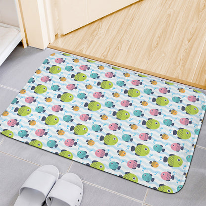 Cartoon Fish Pattern Print Indoor Door Mat