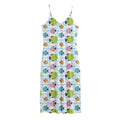 Cartoon Fish Pattern Print Jersey Midi Cami Dress