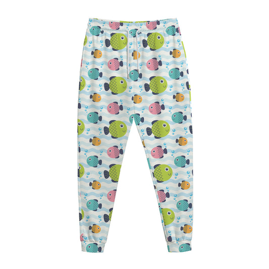 Cartoon Fish Pattern Print Jogger Pants