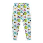 Cartoon Fish Pattern Print Jogger Pants