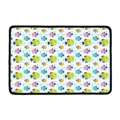Cartoon Fish Pattern Print Kitchen Mat