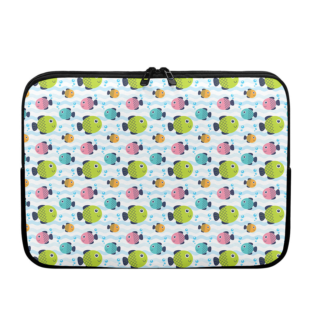 Cartoon Fish Pattern Print Laptop Sleeve