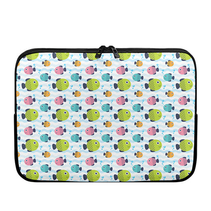 Cartoon Fish Pattern Print Laptop Sleeve