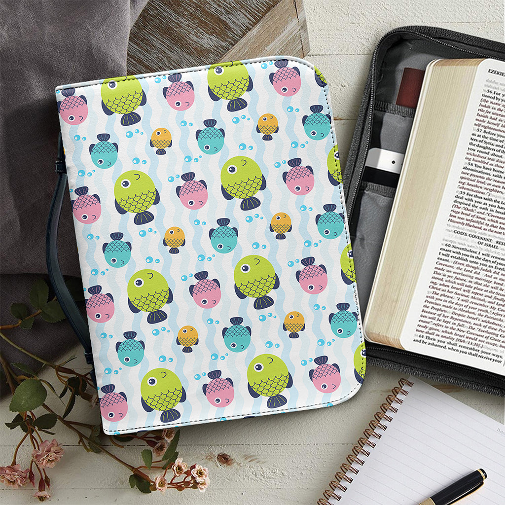 Cartoon Fish Pattern Print Leather Bible Cover