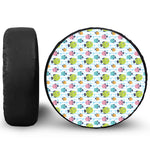 Cartoon Fish Pattern Print Leather Spare Tire Cover