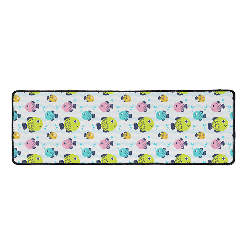 Cartoon Fish Pattern Print Long Kitchen Mat