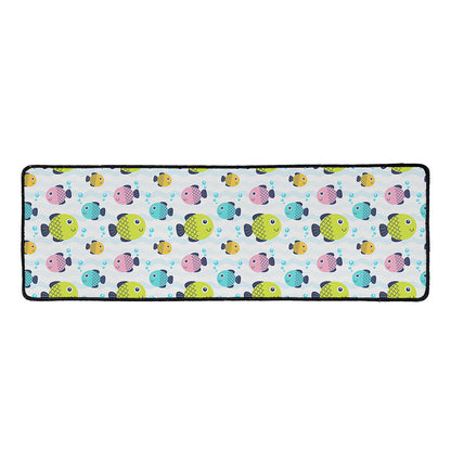 Cartoon Fish Pattern Print Long Kitchen Mat