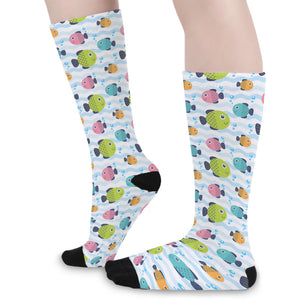 Cartoon Fish Pattern Print Long Socks