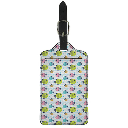 Cartoon Fish Pattern Print Luggage Tag