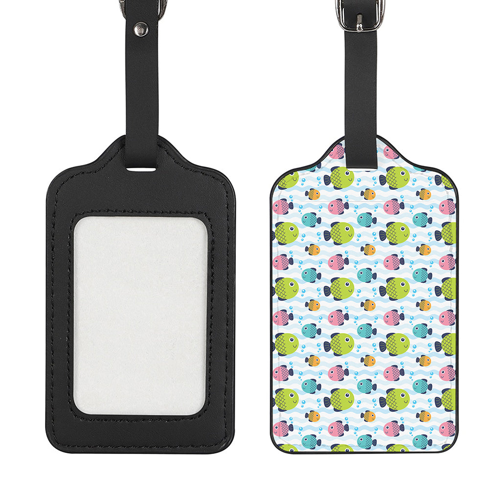 Cartoon Fish Pattern Print Luggage Tag