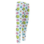Cartoon Fish Pattern Print Men's Compression Pants