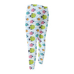 Cartoon Fish Pattern Print Men's Compression Pants
