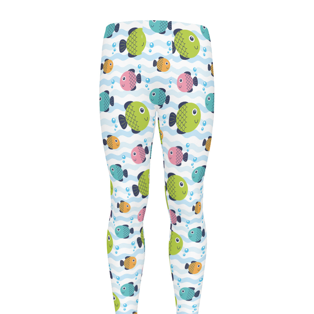 Cartoon Fish Pattern Print Men's leggings