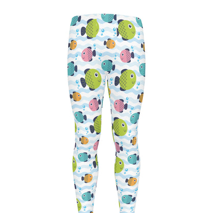 Cartoon Fish Pattern Print Men's leggings