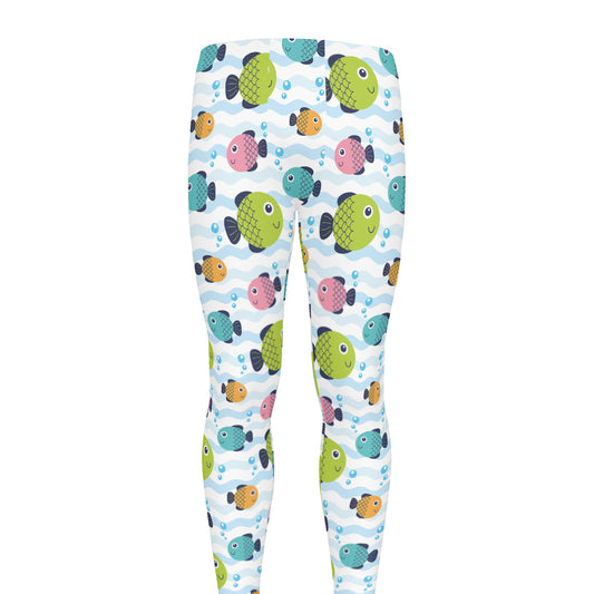 Cartoon Fish Pattern Print Men's leggings