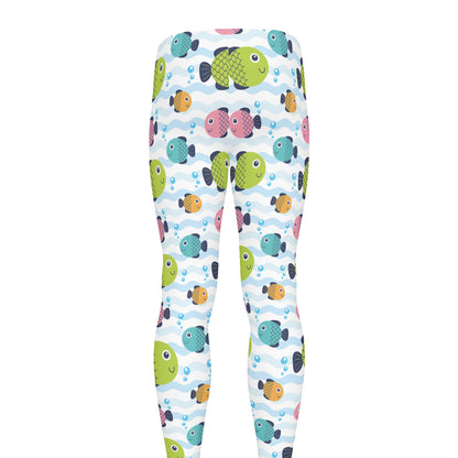Cartoon Fish Pattern Print Men's leggings
