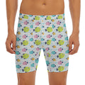Cartoon Fish Pattern Print Men's Long Boxer Briefs