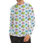 Cartoon Fish Pattern Print Men's Long Sleeve Rash Guard
