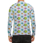 Cartoon Fish Pattern Print Men's Long Sleeve Rash Guard