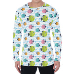 Cartoon Fish Pattern Print Men's Long Sleeve T-Shirt