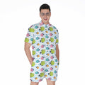 Cartoon Fish Pattern Print Men's Romper