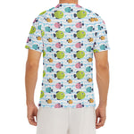 Cartoon Fish Pattern Print Men's Short Sleeve Rash Guard