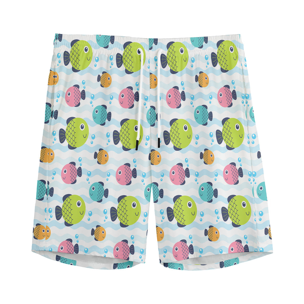 Cartoon Fish Pattern Print Men's Sports Shorts