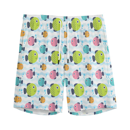 Cartoon Fish Pattern Print Men's Sports Shorts