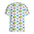 Cartoon Fish Pattern Print Men's Athletic T-Shirt