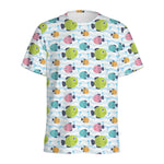 Cartoon Fish Pattern Print Men's Sports T-Shirt