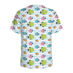 Cartoon Fish Pattern Print Men's Sports T-Shirt