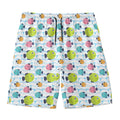 Cartoon Fish Pattern Print Men's Swim Trunks
