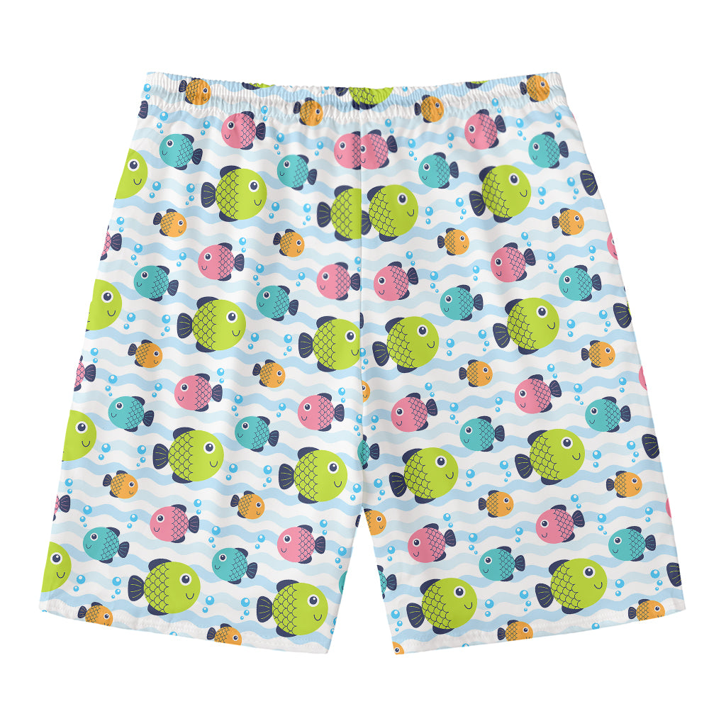 Cartoon Fish Pattern Print Men's Swim Trunks