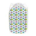 Cartoon Fish Pattern Print Mesh Laundry Hamper