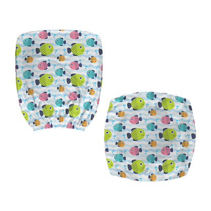 Cartoon Fish Pattern Print Office Chair Cover