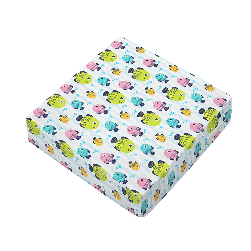Cartoon Fish Pattern Print Outdoor Seat Cushion Cover