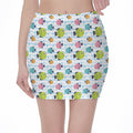 Cartoon Fish Pattern Print Pencil Mini Skirt