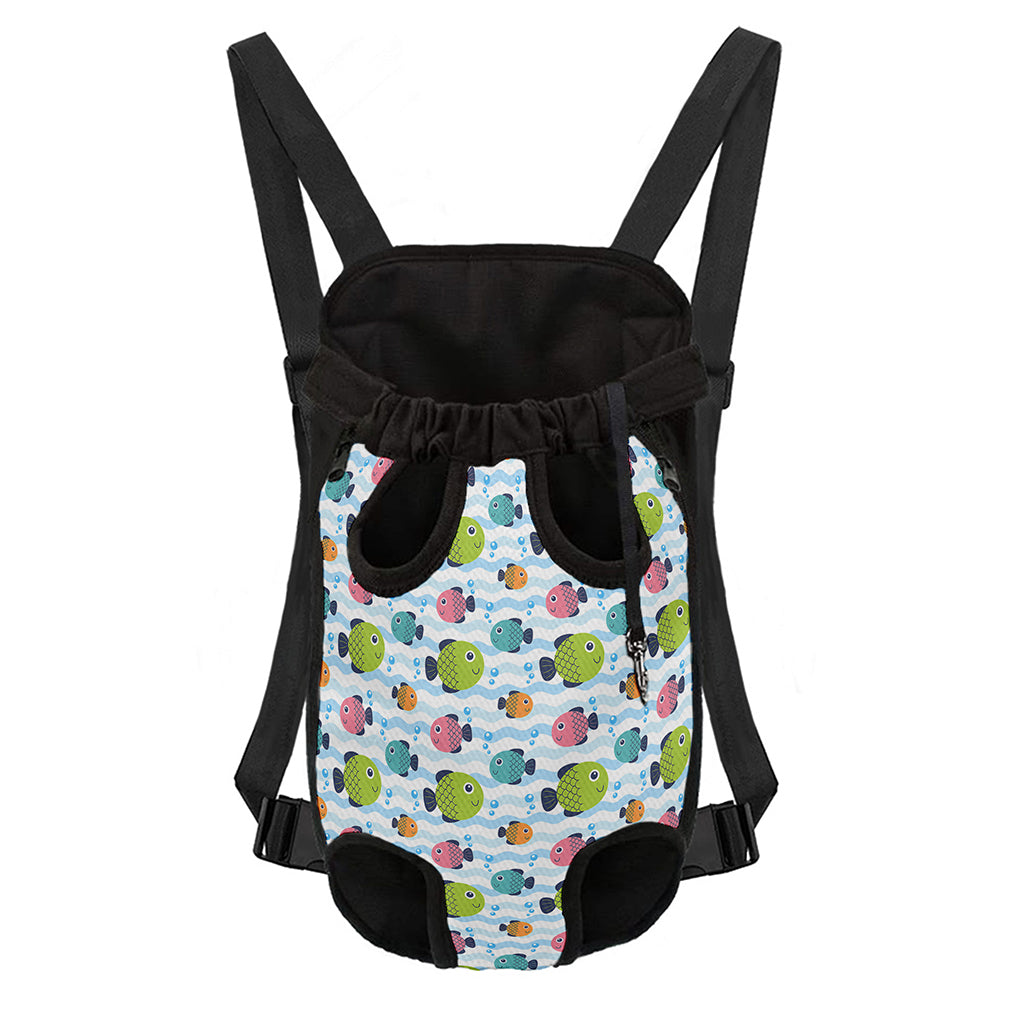 Cartoon Fish Pattern Print Pet Carrier Backpack