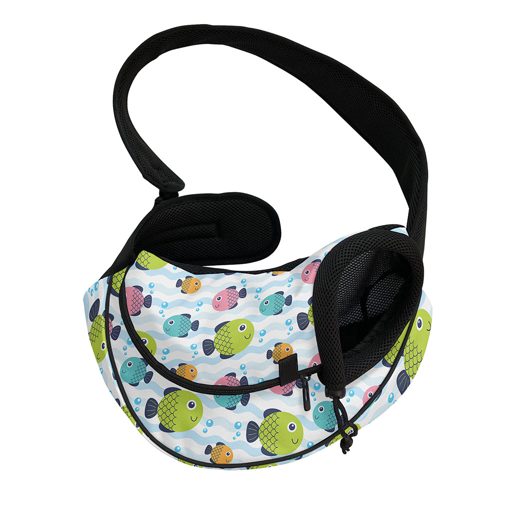 Cartoon Fish Pattern Print Pet Sling Carrier