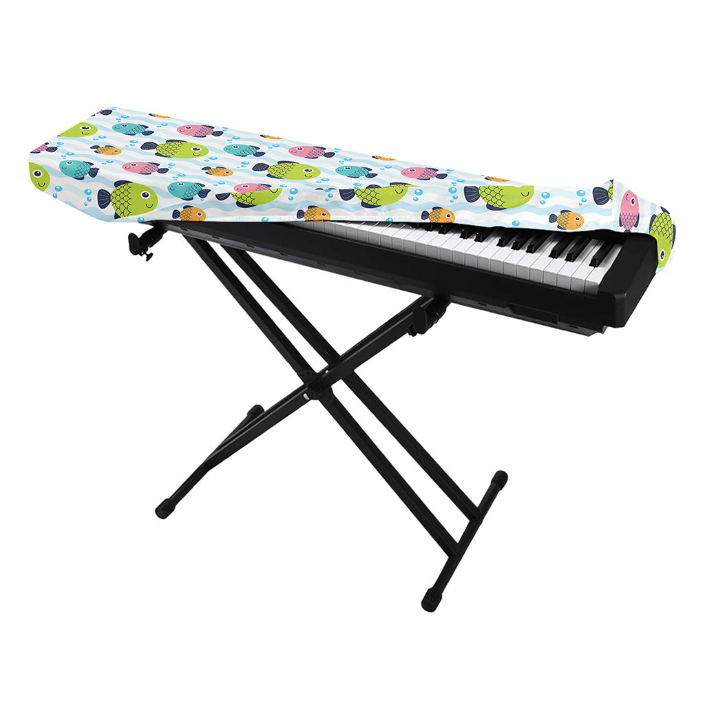 Cartoon Fish Pattern Print Piano Keyboard Cover