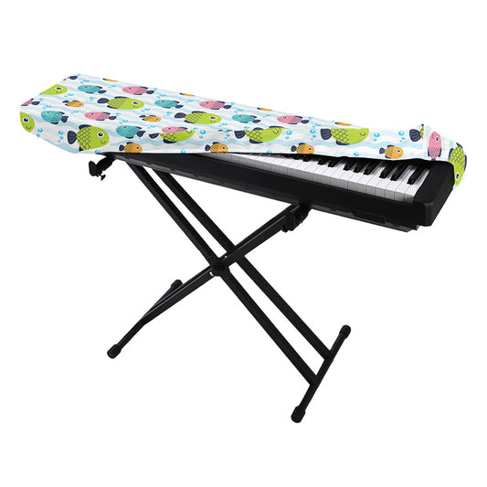 Cartoon Fish Pattern Print Piano Keyboard Cover
