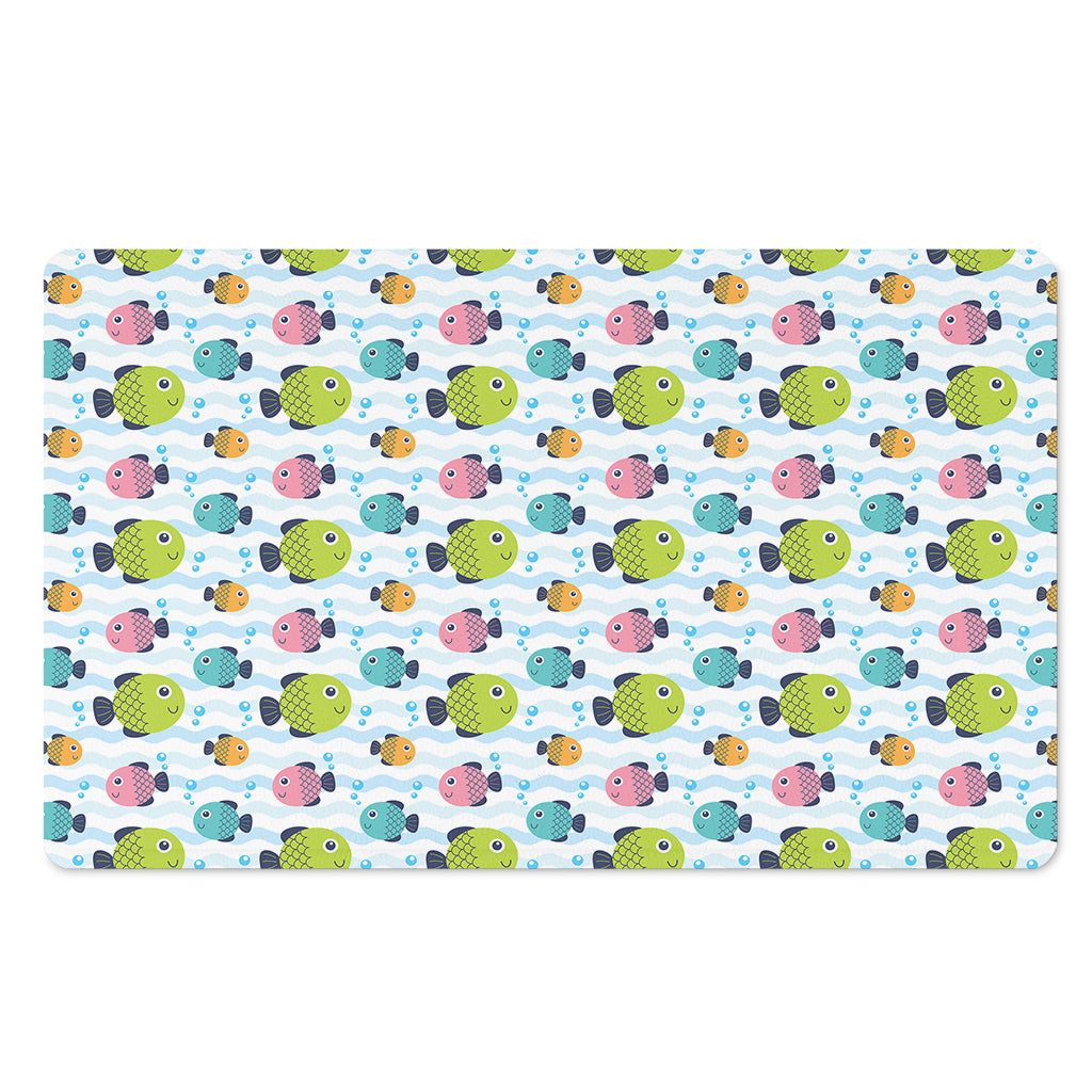 Cartoon Fish Pattern Print Polyester Doormat